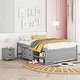 preview thumbnail 3 of 10, Full Size Platform Bed Frame & Twin Trundle, Multi-Functional Kids Bed