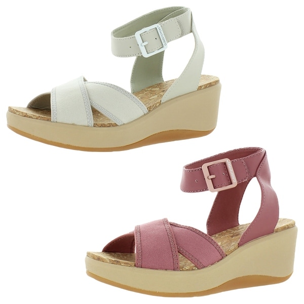 Cloudsteppers by Clarks Step Cali Coast Women's Ankle Wrap Wedge Sandals - Overstock - 33291166