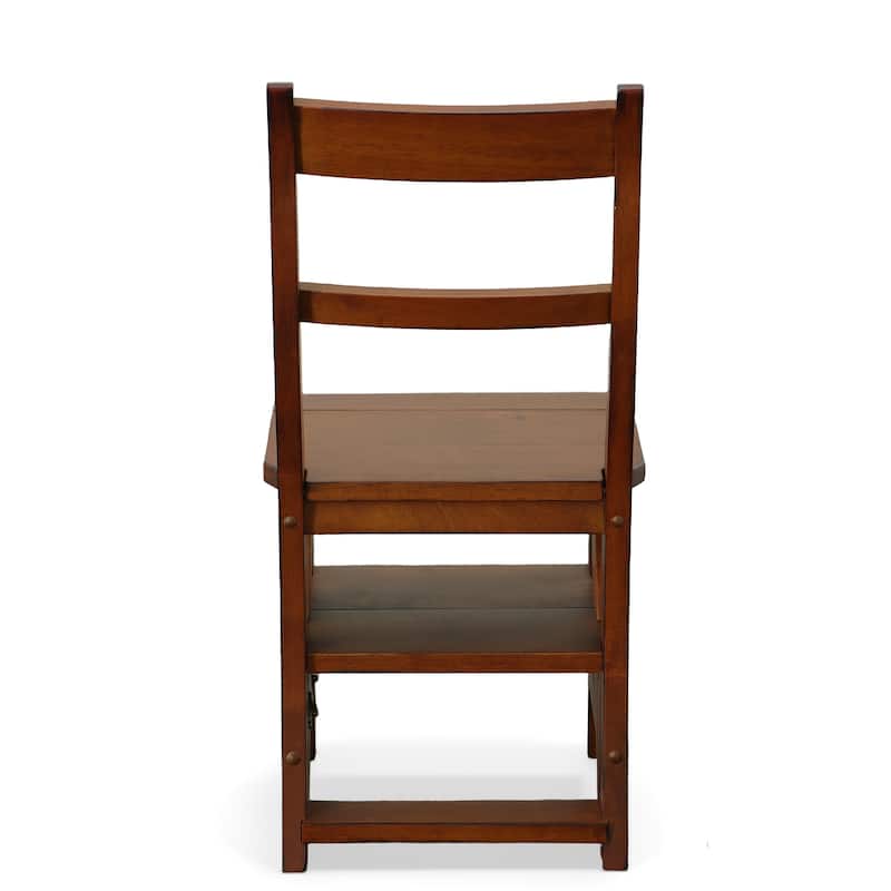 Copper Grove Stevensville Folding Wood Library Ladder Chair
