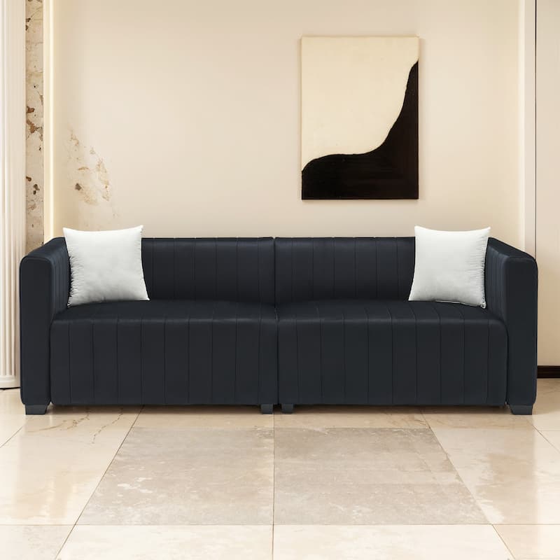 Pocassy 3 SeaterSoft Comfy Upholstered Sherpa Deep Seat Sofa