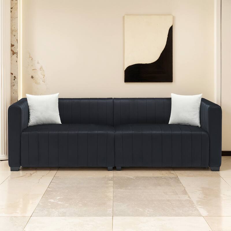 Pocassy 86" Luxury Velvet Cloud Sofa Couch with 2 Pillows