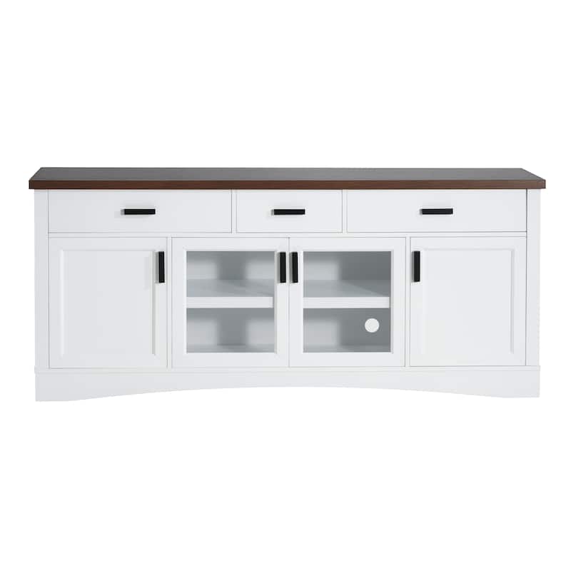 Christopher Knight Home - Moonridge Manufactured Wood 67" TV Stand with Glass Doors and Storage Drawers
