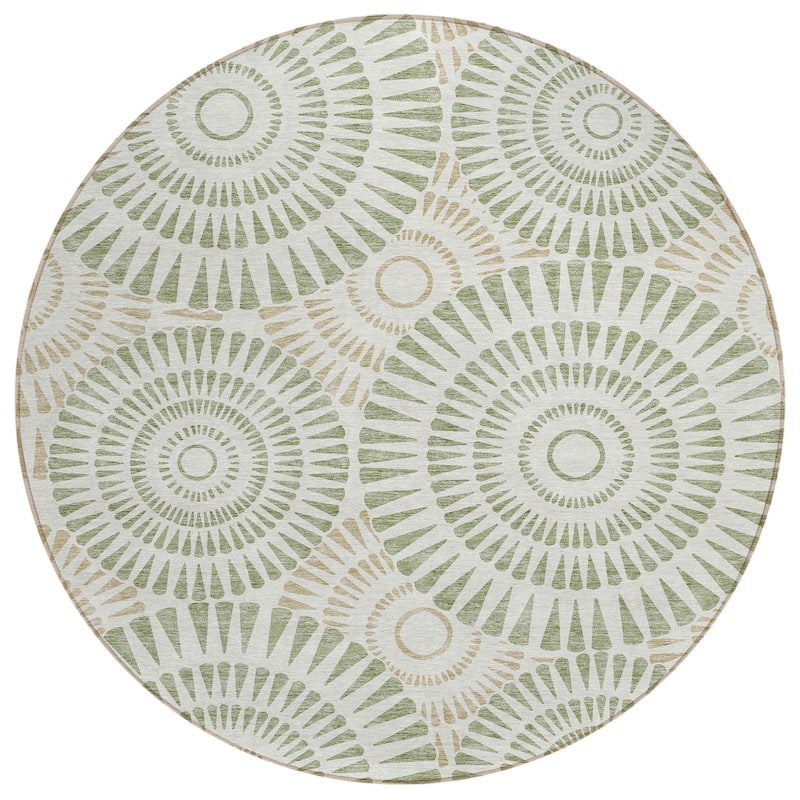 Machine Washable Indoor/ Outdoor Chantille Contemporary Burst Rug