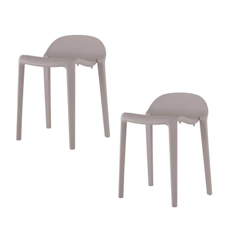 Lagoon Joyous Resin Stackable Short Stool, Set of 2 - Grey