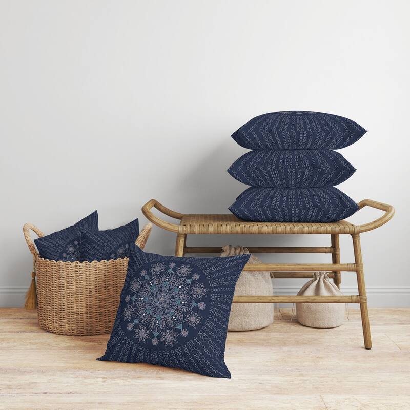 Wisteria Whirl Faux Suede Reversible Throw Pillow Blue and Lavender