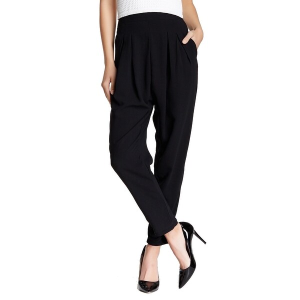 black drop crotch pants women's