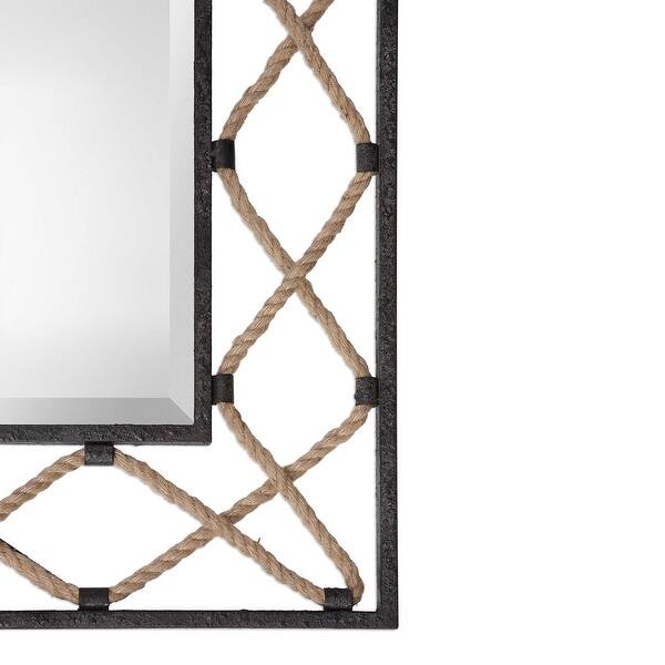 Shop 52 Darya Nautical Rope Rectangular Wall Mirror Black