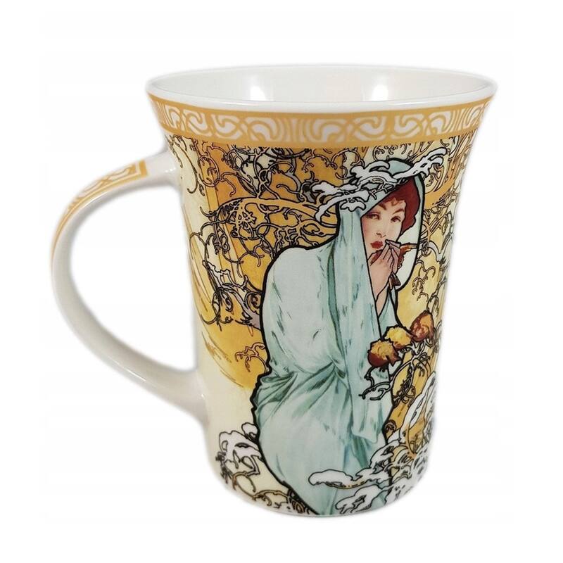 Carmani Four Seasons by A. Mucha Mug in A Gift Box