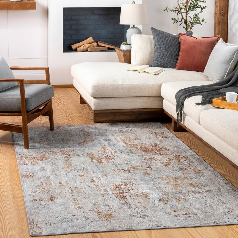 Artistic Weavers Baldur Modern Abstract Area Rug - 2' x 3' - Rust/Grey