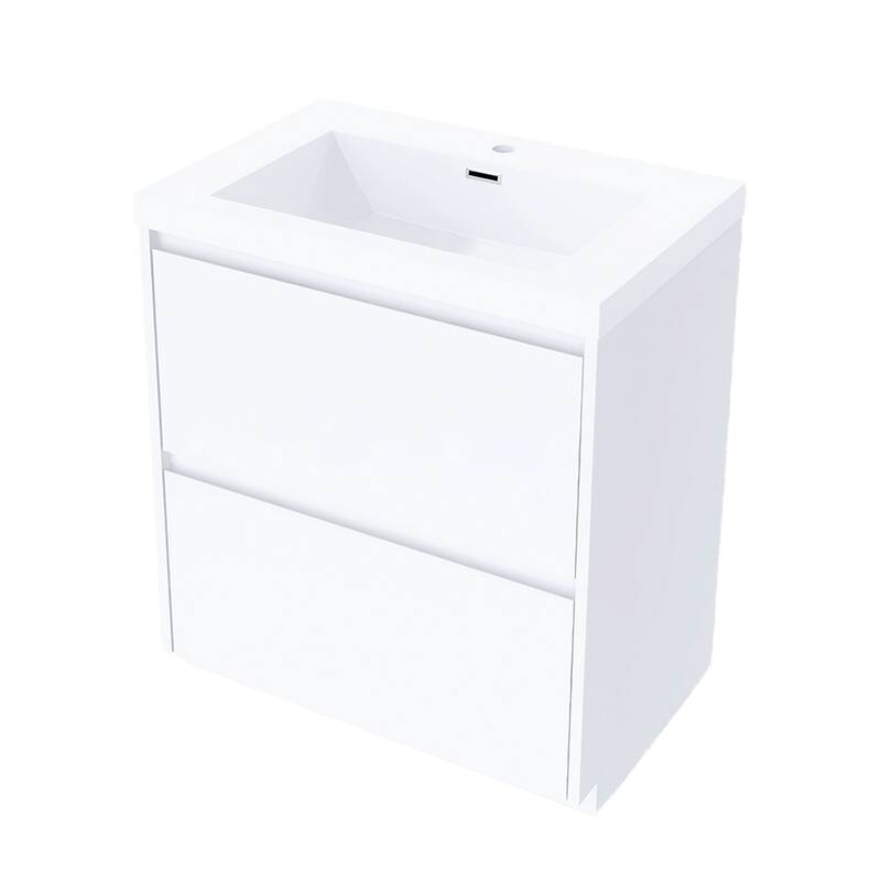 Floating Bathroom Vanity with Integrated Resin Top