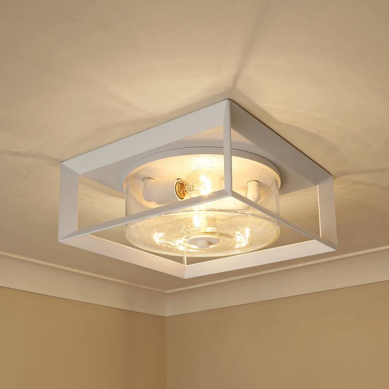 Golden Lighting 2073-OFM SD Smyth 2 Light 13" Wide Flush Mount Outdoor