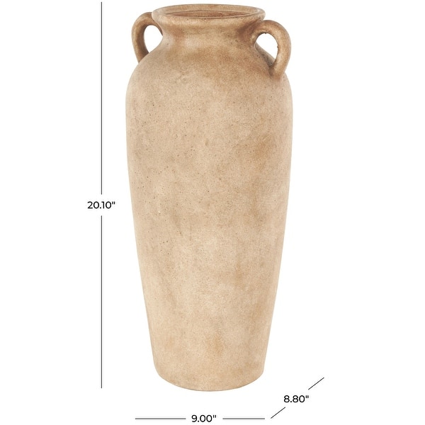 Ceramic Antique Style Textured Vase with Handles - Copper or White - Roche River Decor - Bed Bath & Beyond