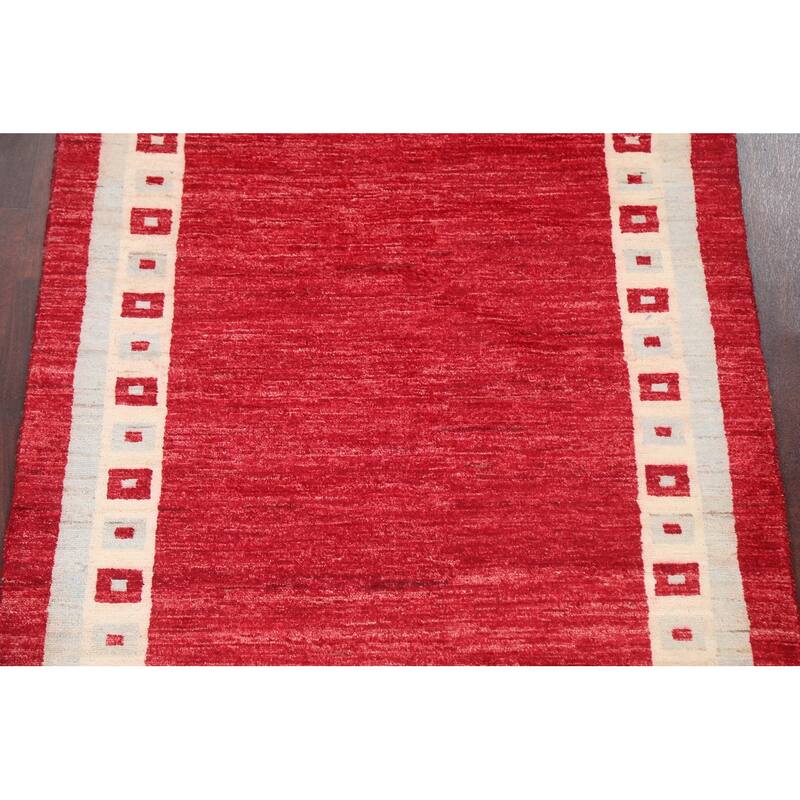 Gabbeh Kashkoli Wool Oriental Area Rug Hand-knotted Geometric Carpet - 3'2" x 5'1"