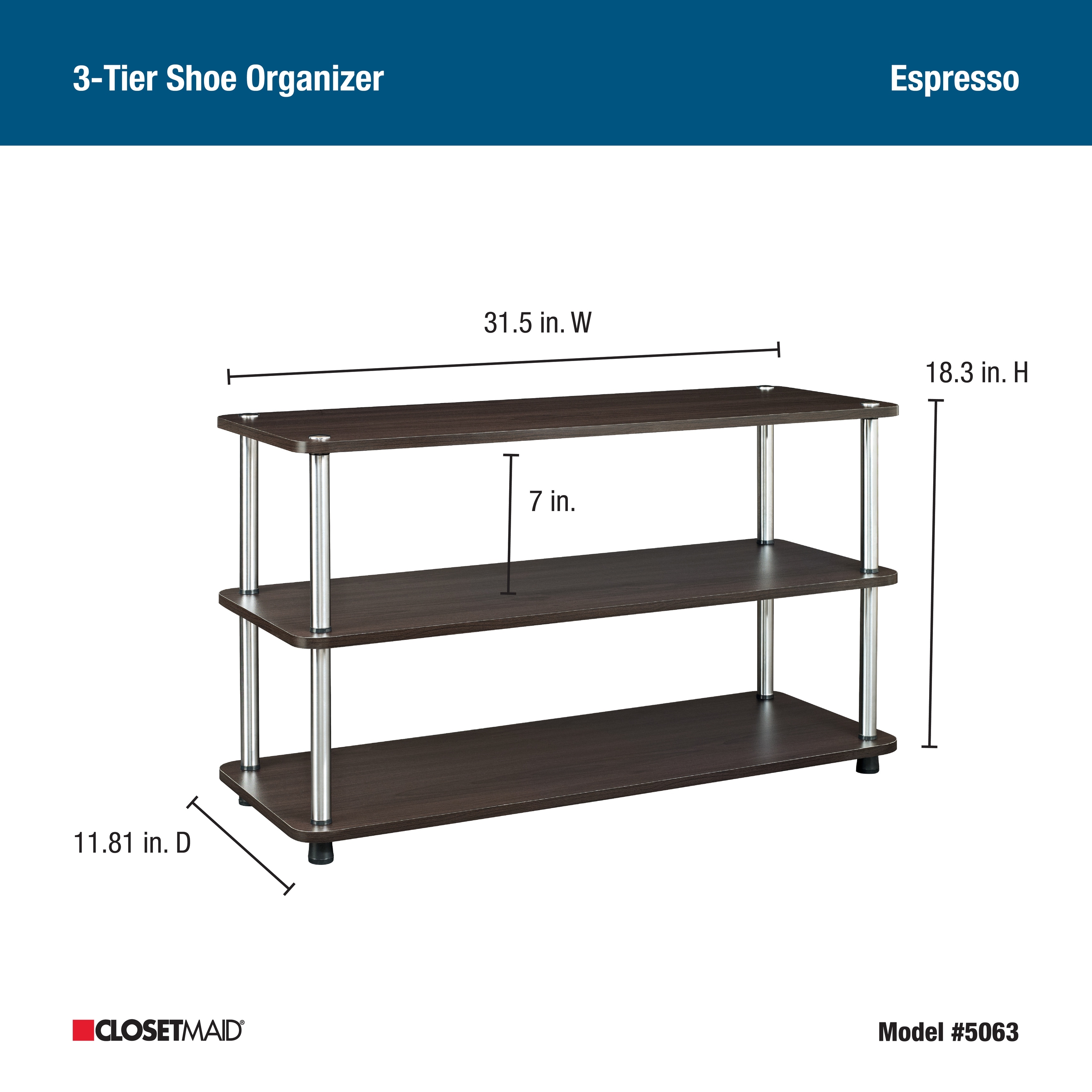 ClosetMaid 3 Tier Shelf Shoe Organizer Bed Bath Beyond 11591352