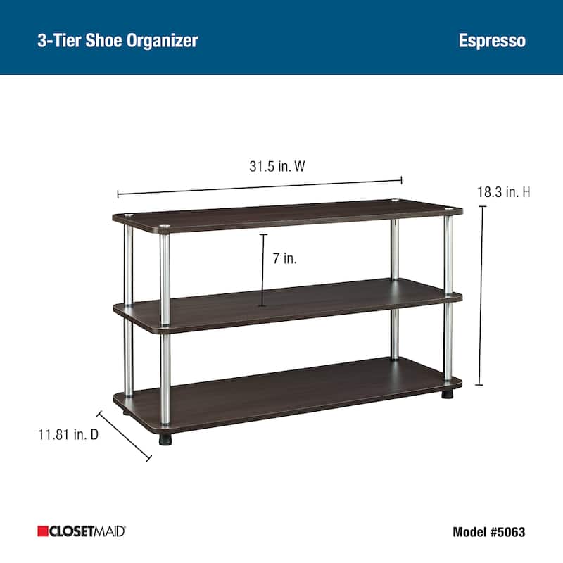 ClosetMaid 3 Tier Shelf Shoe Organizer