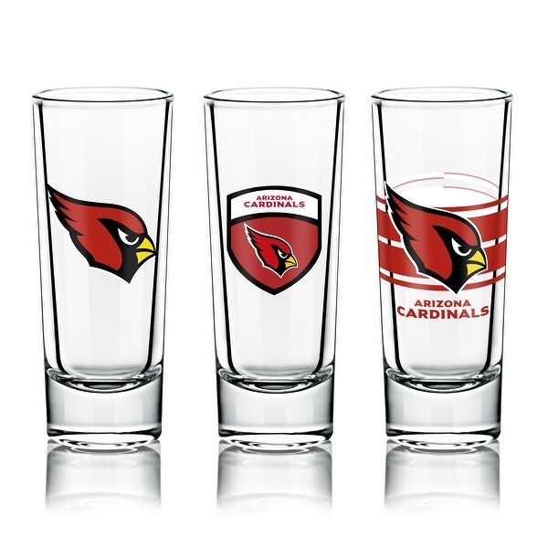 NFL Shot Glasses 6 Pack Set, Various Designs - Arizona Cardinal