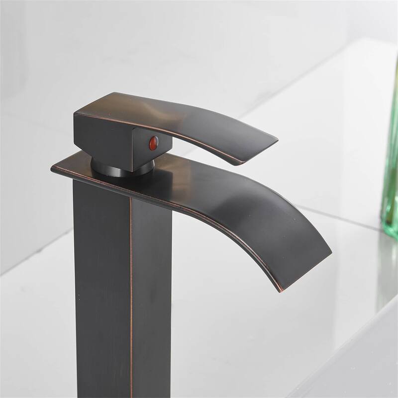 Waterfall Bathroom Vessel Faucet With Drain Assembly Single Handle Bathroom Vessel Sink Faucets 1 Hole Lavatory Vanity Basin Tap