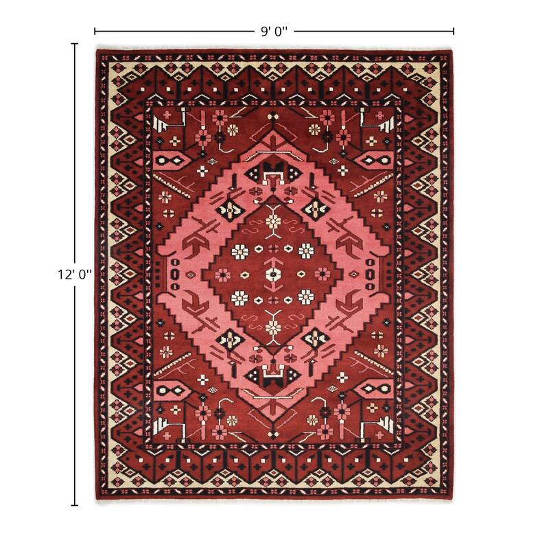 Overton Handmade Boho Southwestern Area Rug