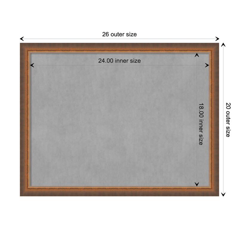 Amanti Art Two Tone Bronze Copper Framed Magnetic Board - Board Size 24x18