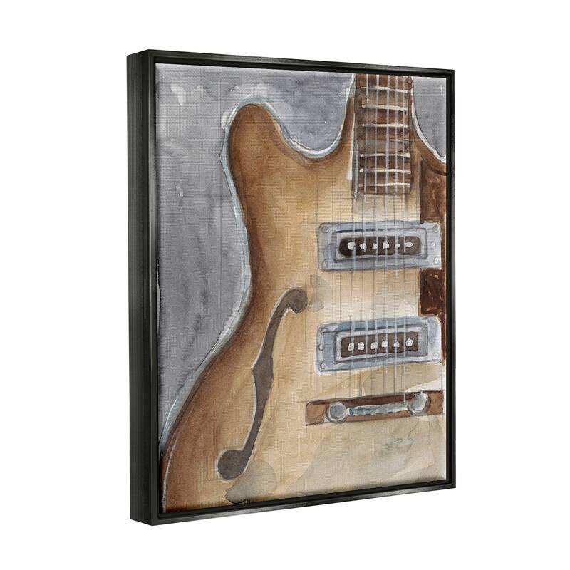 Stupell Electric Guitar Painting Framed Floater Canvas Wall Art Design by Ethan Harper