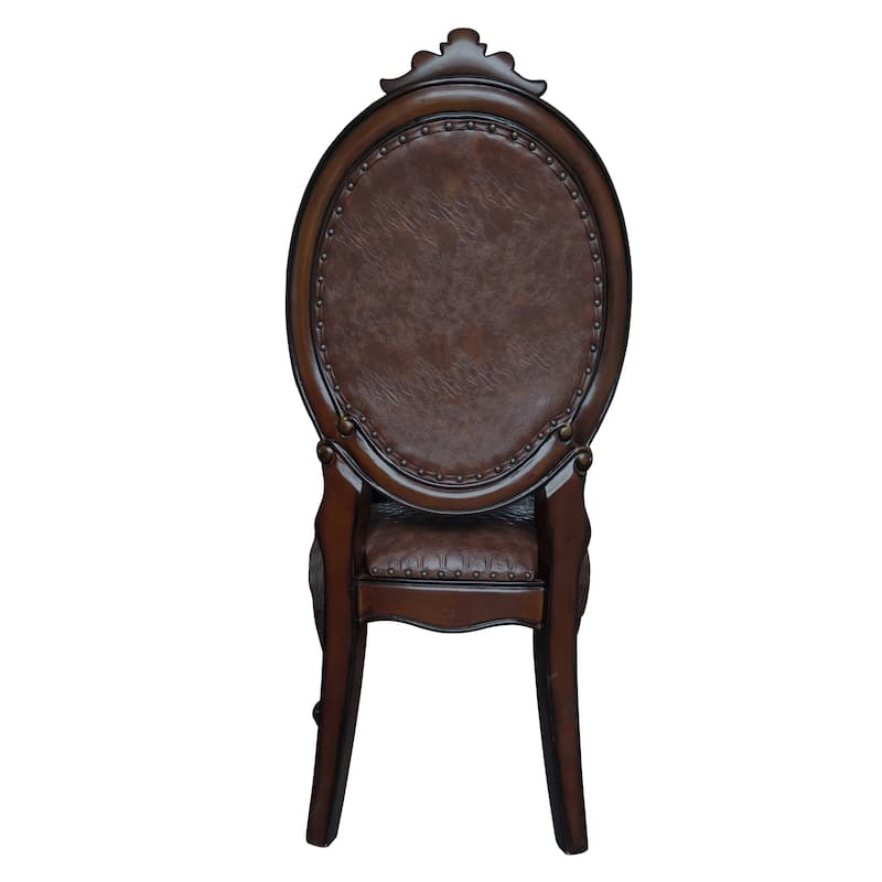 Brown and Cherry Oval Back Side Chairs (Set of 2)