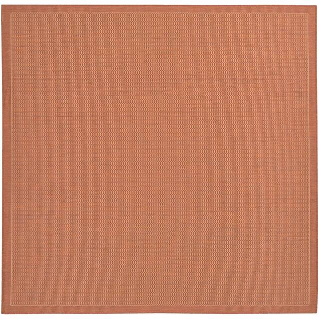 Pergola Deco Indoor/ Outdoor Area Rug - 7'6" Square - Terracotta