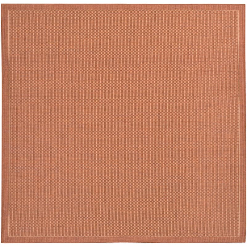 Pergola Deco Indoor/ Outdoor Area Rug - 7'6" Square - Terracotta