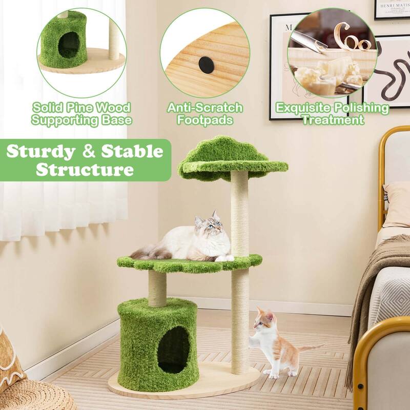 Costway 38" Cute Cat Tree Cat Condo Furniture with Fully Wrapped Sisal - See Details