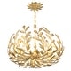 preview thumbnail 4 of 3, Broche 5 Light Antique Gold Chandelier