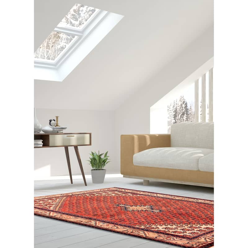 Anatolian Vintage Black, Red Rug 4'9" x 7'9" - 3'11 x 6'7