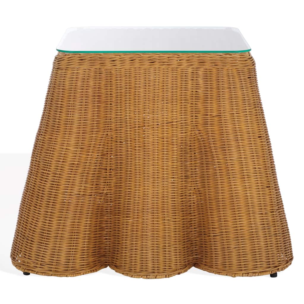 SAFAVIEH Couture Hylda Square Rattan Accent Table - 26"W x 26"D x 21"H