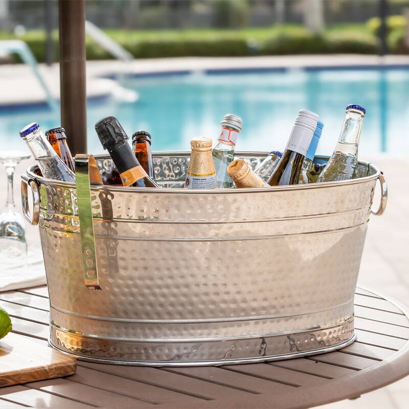 Sol Living Stainless Steel Beverage Tub for Parties Ice Bucket