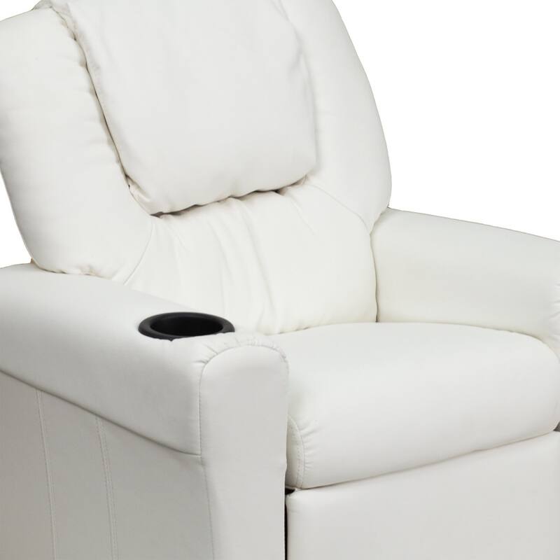 Contemporary Kids Recliner with Cup Holder and Headrest - 24"W x 21.5" - 36.5"D x 27"H