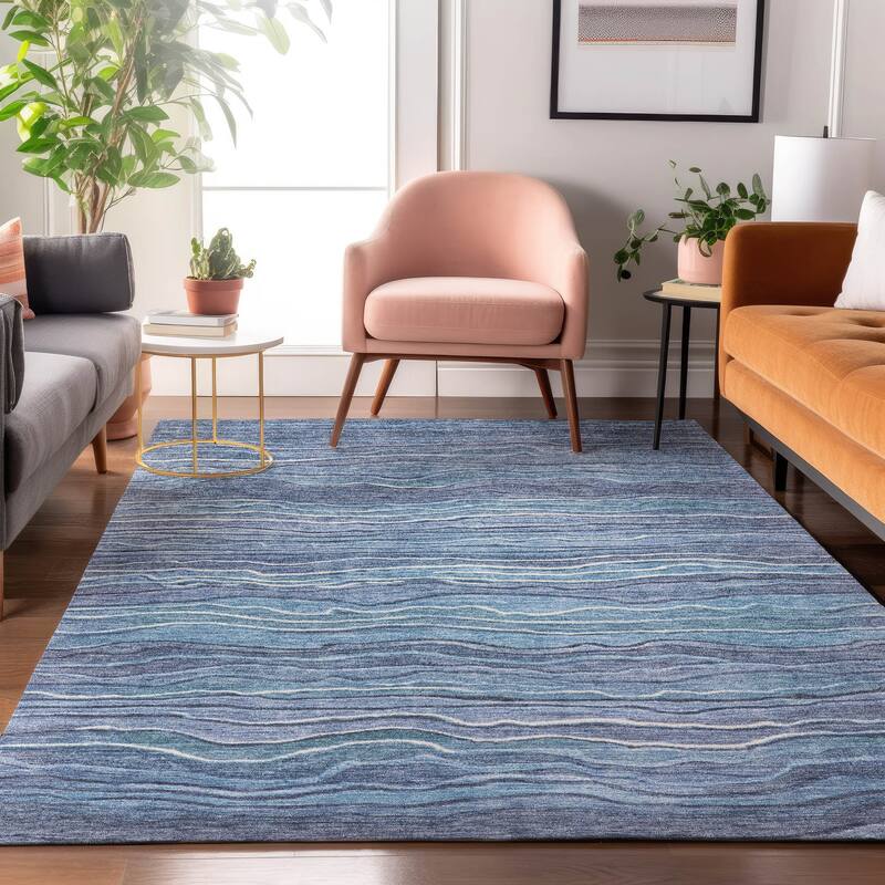 Premium Washable Super Soft Contemporary Stripe Mayfield Rug