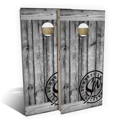 Rustic Gray Barnwood Outdoor Cornhole Board Set