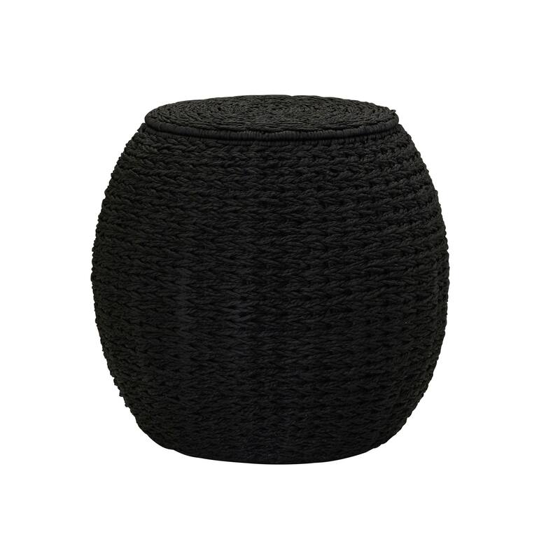 Household Essentials Handwoven Barrel Wicker Storage Basket Side Table - 17.0"L x 17.0"W x 19.0"H