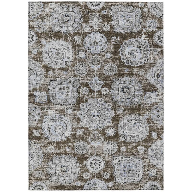 HomeRoots Floral Transitional Rectangle Outdoor Rug
