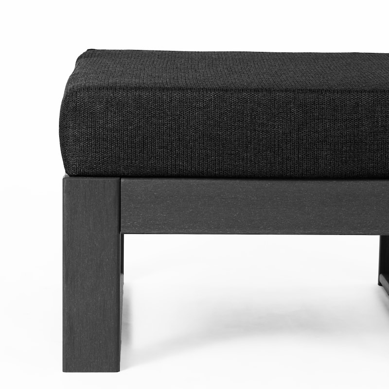 Polytrends Endless Patio Deep Seating Ottoman with Gray Frame