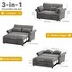 preview thumbnail 14 of 15, Moasis Sleeper Sofa Bed 3-in-1 Convertible Couch with Pullout Bed, Reclining Backrest, Storage Pockets - 50"L x 37.6"W x 31.5"H