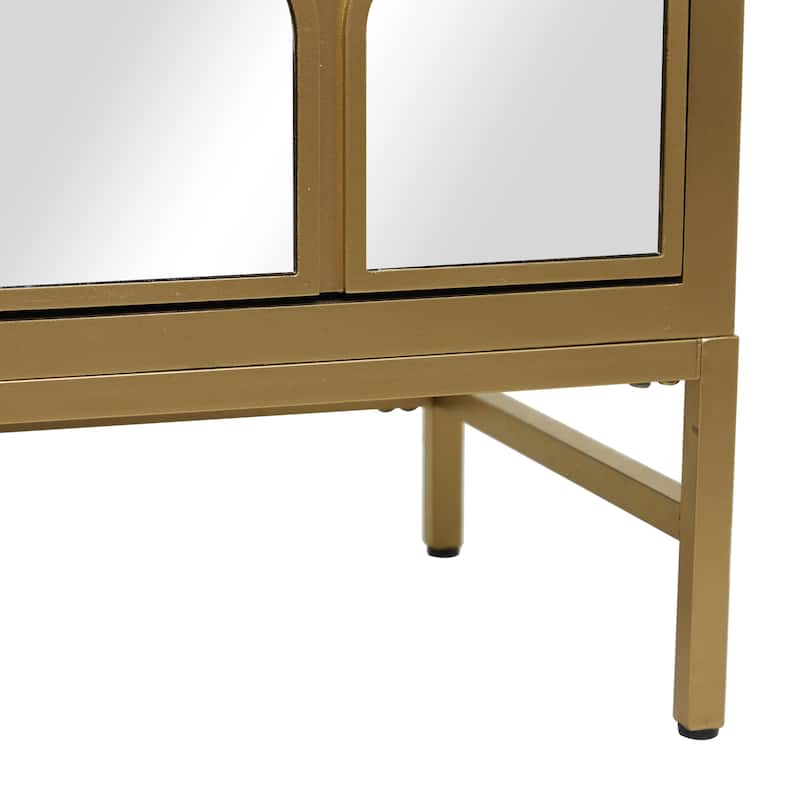 Wooden 3 Drawer Chest with Mirrored Front - Gold or Black - Roche River Decor