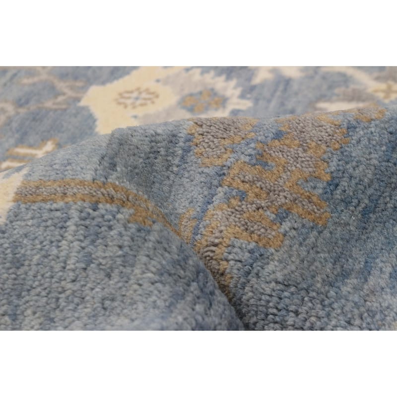 ECARPETGALLERY Hand-knotted Royal Oushak Light Denim Blue Wool Rug - 6'0 x 9'0