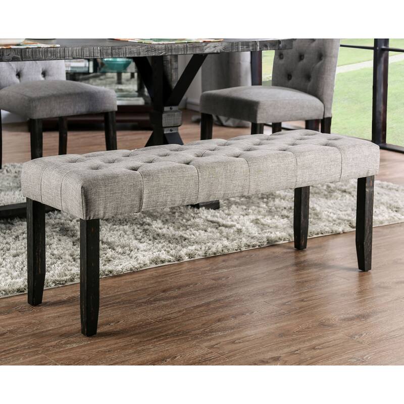 Copper Grove Chalwa Rustic Tufted 48-inch Dining Bench - Light Grey