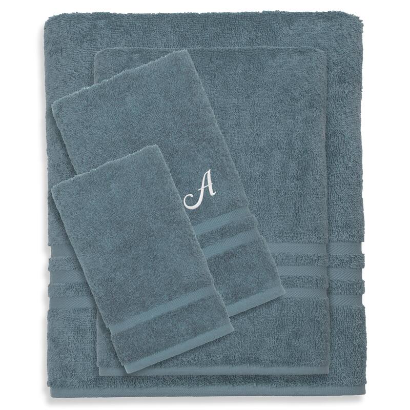 Authentic Hotel and Spa 100% Turkish Cotton 4PC Denzi Towel Set. - A