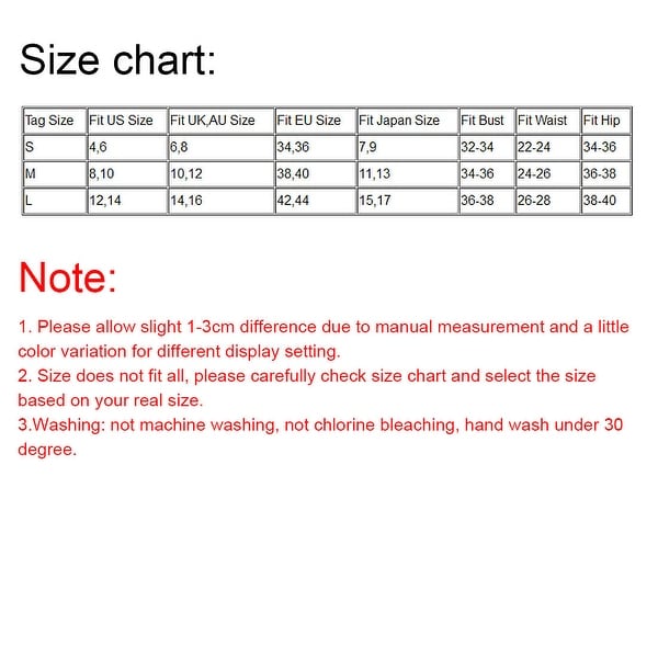 Hula Honey Swimwear Size Chart