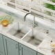 preview thumbnail 1 of 7, Karran 32" Undermount Double Equal Bowl Stainless Steel Sink Kit