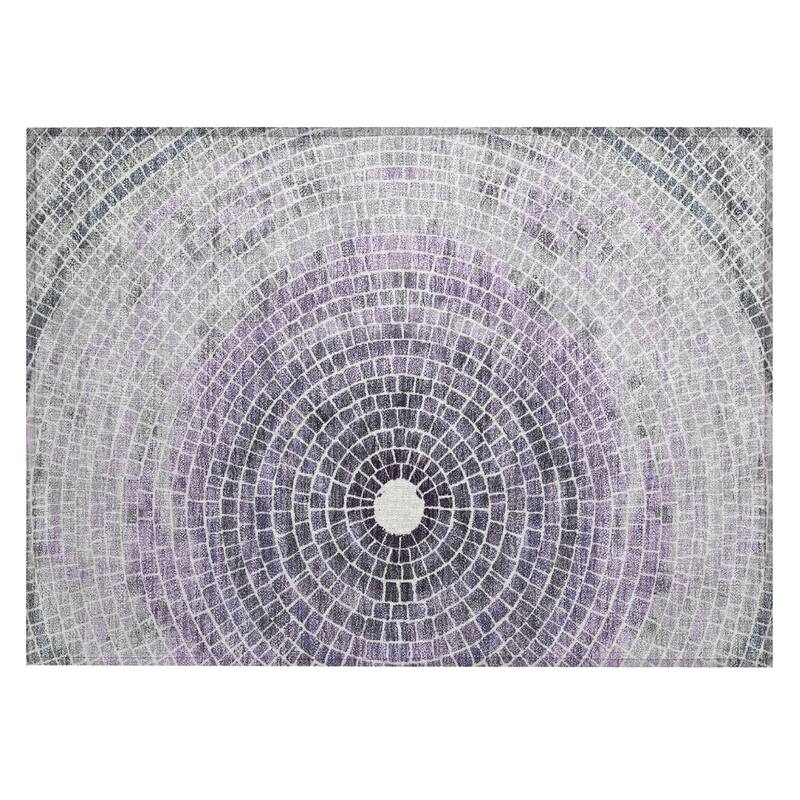 Machine Washable Indoor/ Outdoor Mosaic Rome Chantille Rug