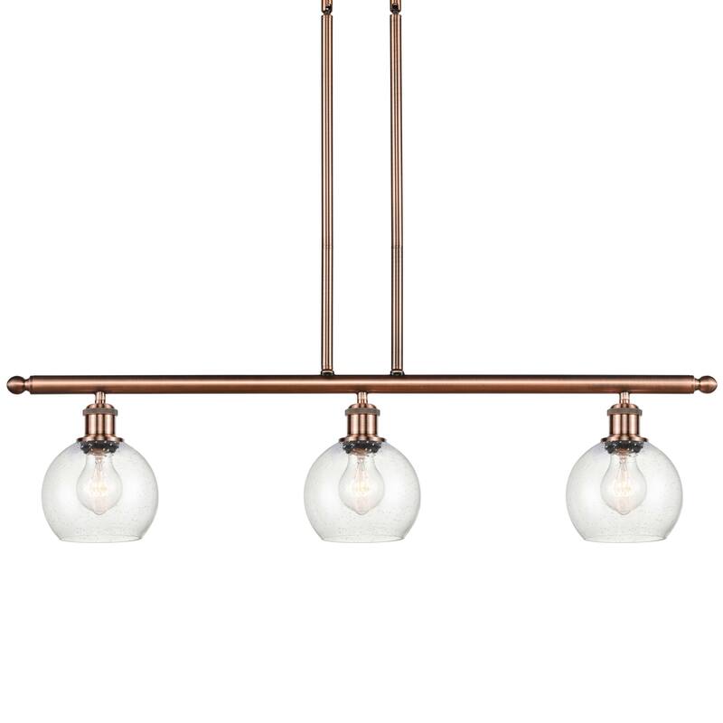 Innovations Lighting 516-3I-10-36 Athens Linear Athens 3 Light 36" - Antique Copper / Seedy