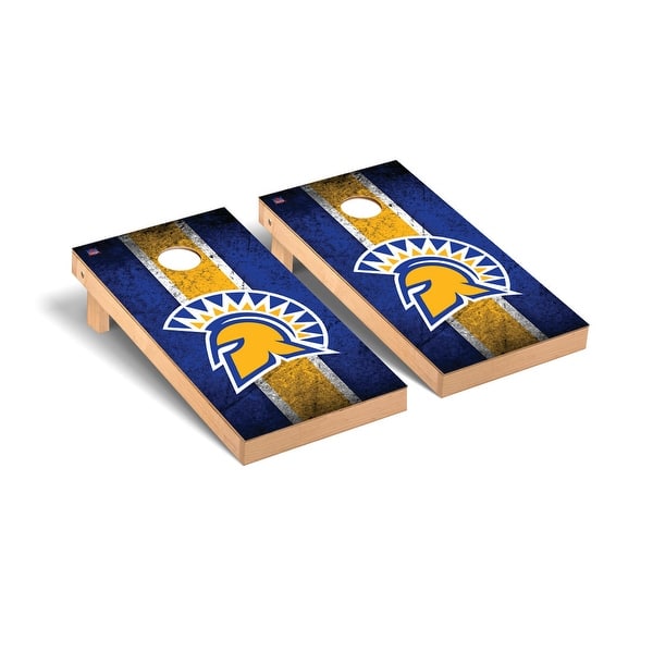 slide 2 of 5, San Jose State Spartans Cornhole Board Set - Vintage Wooden