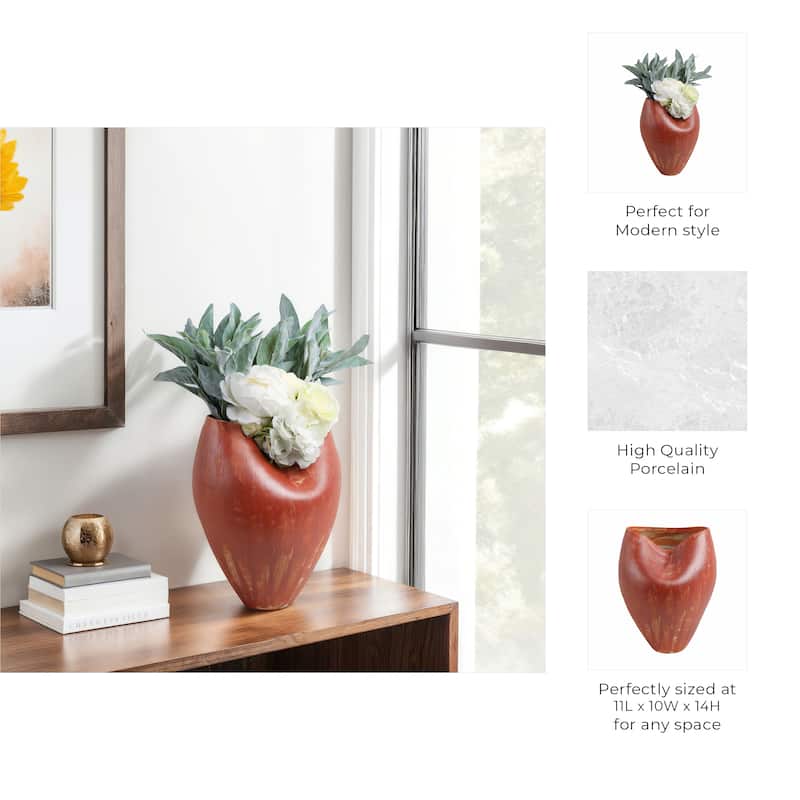 Porcelain Jenison Elegant Decorative Vase - Red