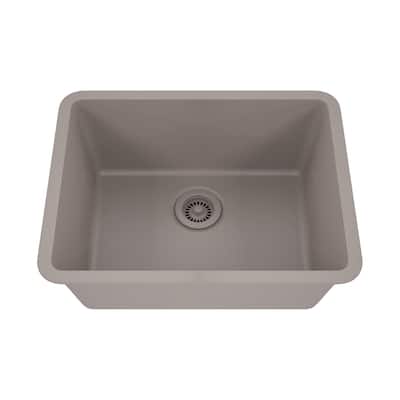 23 Inch Lexicon Platinum Quartz Composite Drop-in Undermount Single Bowl Galaxy Concrete Kitchen Sink LP-2318-C-SO